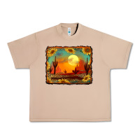 Burro western desert sunset background Urban Heavy Tee - RanaPortraitStore
