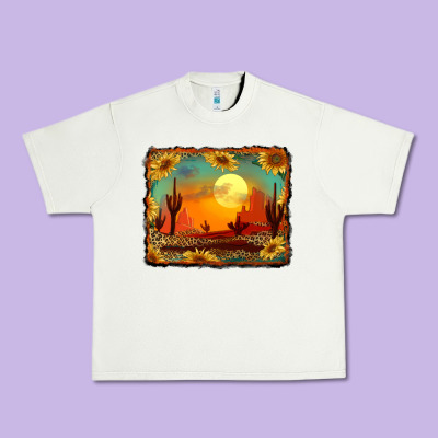 Western Desert Sunset Background Urban Heavy Tee Designed By Ranaportraitstore