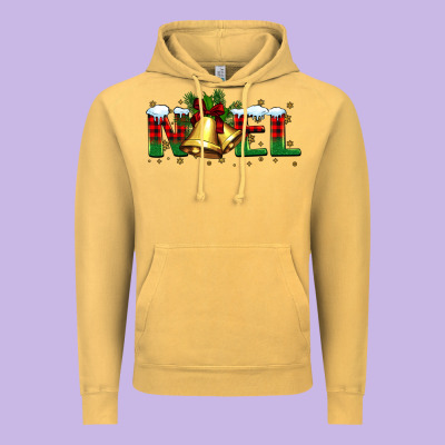 Noel Christmas Bells Vintage Hoodie Designed By Barkaloodesign