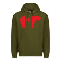 Army Green canada t shirt love canada bear proud canadian canada day t shirt Premium Hoodie - baoMotion