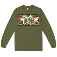 Army Green Christmas Santa's Helper Long Sleeve Tee - Artiststas