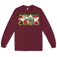 Burgundy Christmas Santa's Helper Long Sleeve Tee - Artiststas