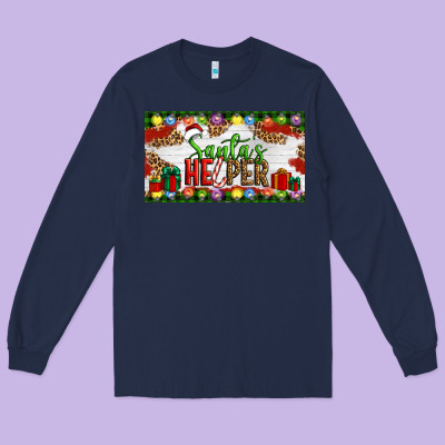 Christmas Santa's Helper Long Sleeve Tee Designed By Artiststas