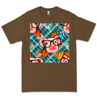 Cacao fall pig seamless pattern Premium Tee - BundleAndBundleShop