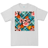 Dove Grey fall pig seamless pattern Premium Tee - BundleAndBundleShop