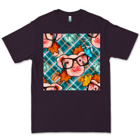 Plum fall pig seamless pattern Premium Tee - BundleAndBundleShop