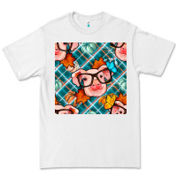 White fall pig seamless pattern Premium Tee - BundleAndBundleShop