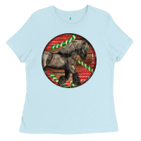 Baby Blue Belgian Horse Christmas Ladies Tee - LillyAllenDesigns