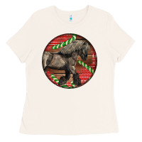 Bone Belgian Horse Christmas Ladies Tee - LillyAllenDesigns