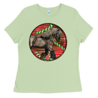 Matcha Belgian Horse Christmas Ladies Tee - LillyAllenDesigns