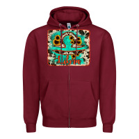 Burgundy libra turquoise cowhide Zipper Hoodie - RanaPortraitStore