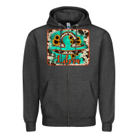 Charcoal Heather libra turquoise cowhide Zipper Hoodie - RanaPortraitStore