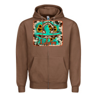 Chestnut libra turquoise cowhide Zipper Hoodie - RanaPortraitStore