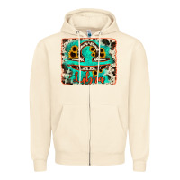 Sandshell libra turquoise cowhide Zipper Hoodie - RanaPortraitStore
