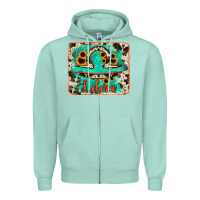 Seafoam libra turquoise cowhide Zipper Hoodie - RanaPortraitStore