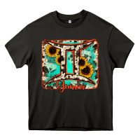 Asphalt gemini turquoise cowhide Heavy Core Tee - RanaPortraitStore