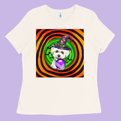 Halloween Bichons Frise Dog Ladies Tee Designed By Lillyallendesigns