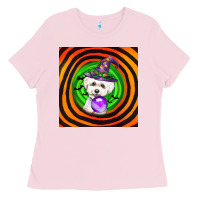Bubblegum Pink halloween bichons frise dog Ladies Tee - LillyAllenDesigns
