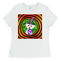 White halloween bichons frise dog Ladies Tee - LillyAllenDesigns