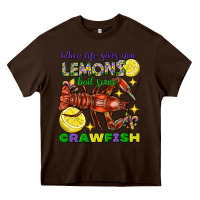 Chocolate Brown When Life Gives You Lemons Boil Some Crawfish Mardi Gras Heavy Core Tee - FaDigitalArtStudio