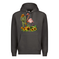 Smoke flamingo with cactus and sunflowers Premium Hoodie - BarkalooDesign