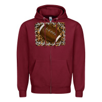 Burgundy leopard american football backround Zipper Hoodie - RanaPortraitStore