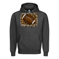 Charcoal Heather leopard american football backround Zipper Hoodie - RanaPortraitStore