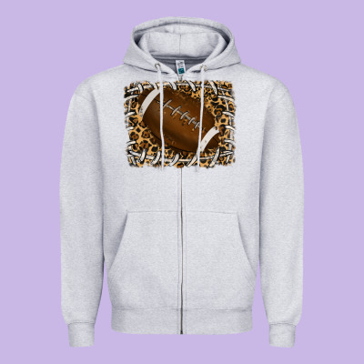 Leopard American Football Backround Zipper Hoodie Designed By Ranaportraitstore