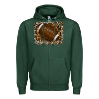 Sports Green leopard american football backround Zipper Hoodie - RanaPortraitStore