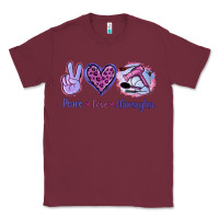 Burgundy Peace Love Hairstylist Classic Tee - Jasminsmagicworld