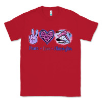 Red Peace Love Hairstylist Classic Tee - Jasminsmagicworld