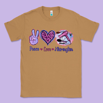 Peace Love Hairstylist Classic Tee Designed By Jasminsmagicworld