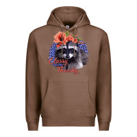 Chestnut Classy But A Little Thrashy Racoon With Flowers Premium Hoodie - Jasminsmagicworld