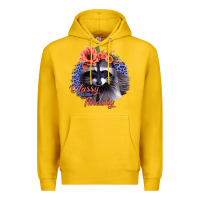 Lemon Classy But A Little Thrashy Racoon With Flowers Premium Hoodie - Jasminsmagicworld