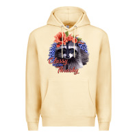 Pina Colada Classy But A Little Thrashy Racoon With Flowers Premium Hoodie - Jasminsmagicworld