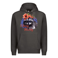 Smoke Classy But A Little Thrashy Racoon With Flowers Premium Hoodie - Jasminsmagicworld