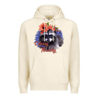 Tofu Classy But A Little Thrashy Racoon With Flowers Premium Hoodie - Jasminsmagicworld