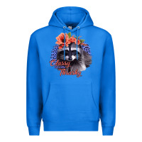 True Royal Classy But A Little Thrashy Racoon With Flowers Premium Hoodie - Jasminsmagicworld
