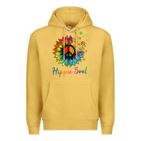 Antique Gold daisy peace sign hippie soul retro hippie flower lovers t shirt Premium Hoodie - baoMotion