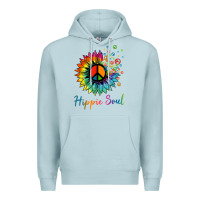 Blue Mist daisy peace sign hippie soul retro hippie flower lovers t shirt Premium Hoodie - baoMotion