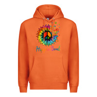 Carrot daisy peace sign hippie soul retro hippie flower lovers t shirt Premium Hoodie - baoMotion