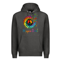 Charcoal Heather daisy peace sign hippie soul retro hippie flower lovers t shirt Premium Hoodie - baoMotion
