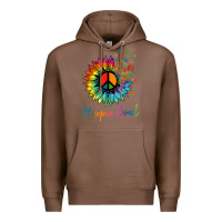 Chestnut daisy peace sign hippie soul retro hippie flower lovers t shirt Premium Hoodie - baoMotion