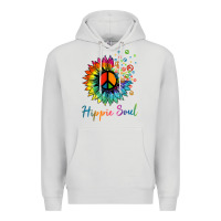 Dove Grey daisy peace sign hippie soul retro hippie flower lovers t shirt Premium Hoodie - baoMotion