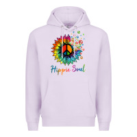 Lilac daisy peace sign hippie soul retro hippie flower lovers t shirt Premium Hoodie - baoMotion