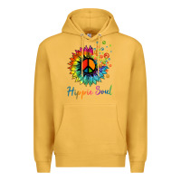 Mustard daisy peace sign hippie soul retro hippie flower lovers t shirt Premium Hoodie - baoMotion