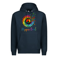 Navy daisy peace sign hippie soul retro hippie flower lovers t shirt Premium Hoodie - baoMotion
