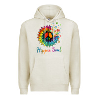 Oatmeal Heather daisy peace sign hippie soul retro hippie flower lovers t shirt Premium Hoodie - baoMotion