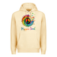 Pina Colada daisy peace sign hippie soul retro hippie flower lovers t shirt Premium Hoodie - baoMotion