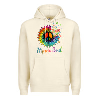 Sandshell daisy peace sign hippie soul retro hippie flower lovers t shirt Premium Hoodie - baoMotion
